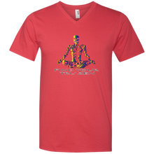 Load image into Gallery viewer, Find Your Tru Zen Rainbow Skully ~ Men&#39;s Printed V-Neck T-Shirt - Tru Zen Wear