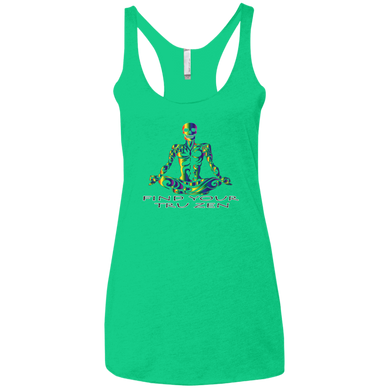 Find Your Tru Zen Rainbow Skully ~ Ladies' Triblend Racerback Tank - Tru Zen Wear