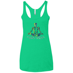 Find Your Tru Zen Rainbow Skully ~ Ladies' Triblend Racerback Tank - Tru Zen Wear