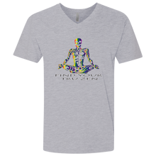 Load image into Gallery viewer, Find Your Tru Zen Rainbow Skully ~ Men&#39;s Premium Fitted SS V-Neck - Tru Zen Wear