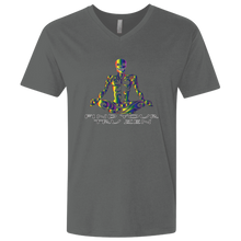 Load image into Gallery viewer, Find Your Tru Zen Rainbow Skully ~ Men&#39;s Premium Fitted SS V-Neck - Tru Zen Wear