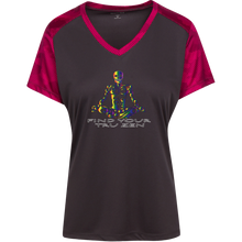 Load image into Gallery viewer, Find Your Tru Zen Rainbow Skully ~ Ladies&#39; CamoHex Colorblock T-Shirt - Tru Zen Wear