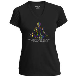 Find Your Tru Zen Rainbow Skully ~ Ladies' Performance T-Shirt - Tru Zen Wear