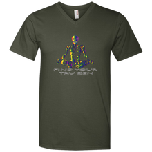 Load image into Gallery viewer, Find Your Tru Zen Rainbow Skully ~ Men&#39;s Printed V-Neck T-Shirt - Tru Zen Wear