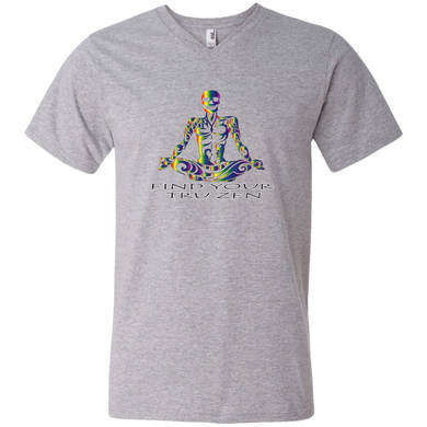 Find Your Tru Zen Rainbow Skully ~ Men's Printed V-Neck T-Shirt - Tru Zen Wear