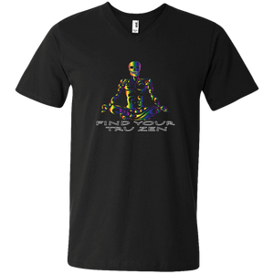 Find Your Tru Zen Rainbow Skully ~ Men's Printed V-Neck T-Shirt - Tru Zen Wear