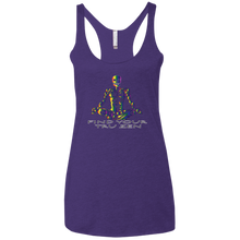 Load image into Gallery viewer, Find Your Tru Zen Rainbow Skully ~ Ladies&#39; Triblend Racerback Tank - Tru Zen Wear