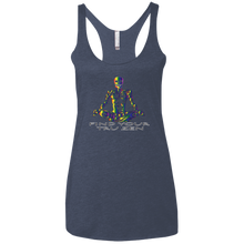 Load image into Gallery viewer, Find Your Tru Zen Rainbow Skully ~ Ladies&#39; Triblend Racerback Tank - Tru Zen Wear