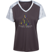 Load image into Gallery viewer, Find Your Tru Zen Rainbow Skully ~ Ladies&#39; CamoHex Colorblock T-Shirt - Tru Zen Wear