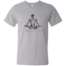 Load image into Gallery viewer, Find Your Tru Zen Skully ~ Men&#39;s Printed V-Neck T-Shirt - Tru Zen Wear