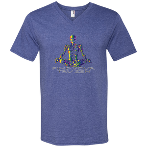 Find Your Tru Zen Rainbow Skully ~ Men's Printed V-Neck T-Shirt - Tru Zen Wear