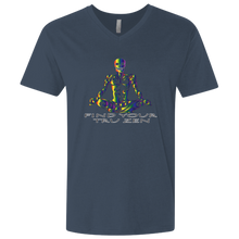 Load image into Gallery viewer, Find Your Tru Zen Rainbow Skully ~ Men&#39;s Premium Fitted SS V-Neck - Tru Zen Wear