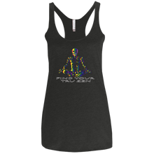 Load image into Gallery viewer, Find Your Tru Zen Rainbow Skully ~ Ladies&#39; Triblend Racerback Tank - Tru Zen Wear