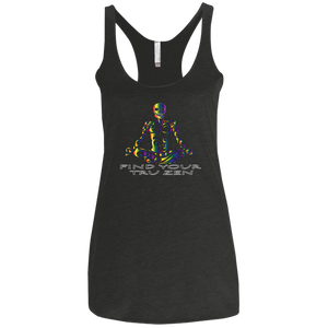 Find Your Tru Zen Rainbow Skully ~ Ladies' Triblend Racerback Tank - Tru Zen Wear