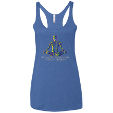 Load image into Gallery viewer, Find Your Tru Zen Rainbow Skully ~ Ladies&#39; Triblend Racerback Tank - Tru Zen Wear