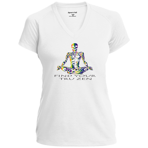 Find Your Tru Zen Rainbow Skully ~ Ladies' Performance T-Shirt - Tru Zen Wear