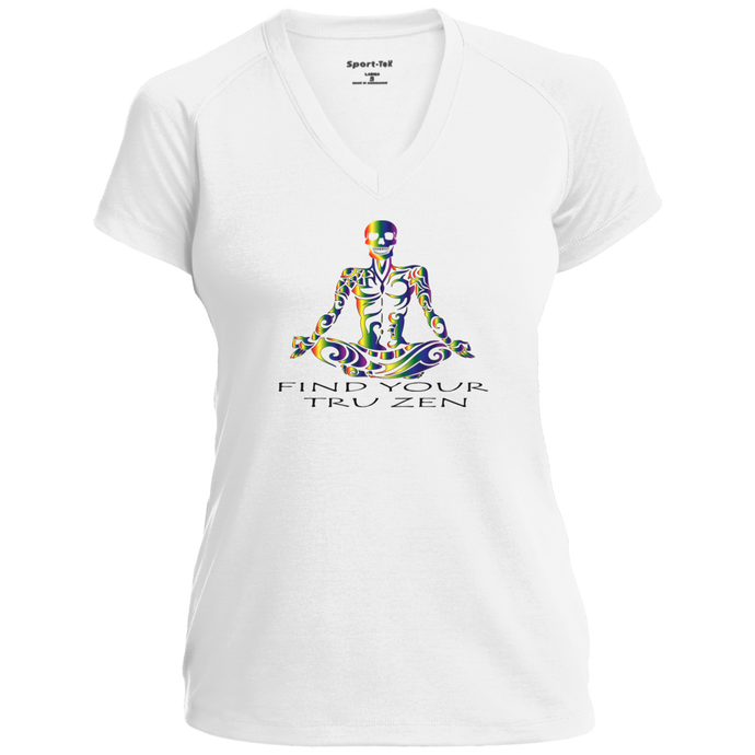 Find Your Tru Zen Rainbow Skully ~ Ladies' Performance T-Shirt - Tru Zen Wear