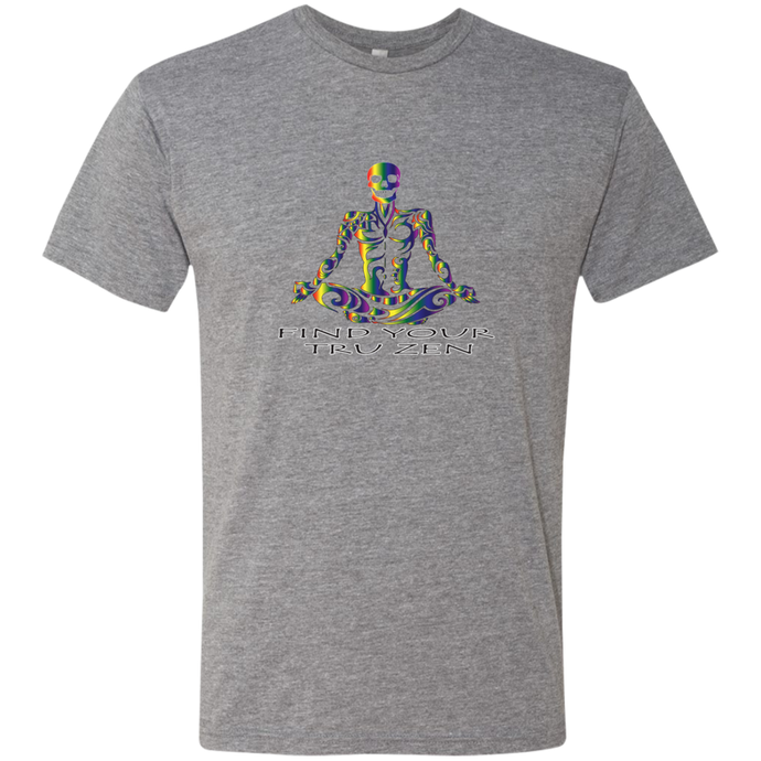 Find Your Tru Zen Rainbow Skully ~ Men's Triblend T-Shirt - Tru Zen Wear