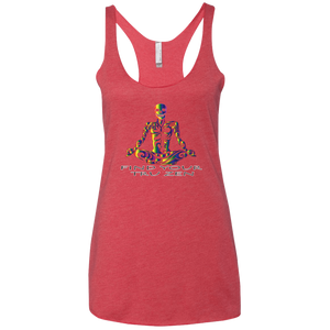 Find Your Tru Zen Rainbow Skully ~ Ladies' Triblend Racerback Tank - Tru Zen Wear