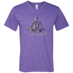 Find Your Tru Zen Rainbow Skully ~ Men's Printed V-Neck T-Shirt - Tru Zen Wear