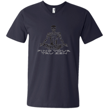 Load image into Gallery viewer, Find Your Tru Zen Skully ~ Men&#39;s Printed V-Neck T-Shirt - Tru Zen Wear