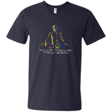 Load image into Gallery viewer, Find Your Tru Zen Rainbow Skully ~ Men&#39;s Printed V-Neck T-Shirt - Tru Zen Wear