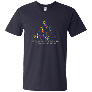 Find Your Tru Zen Rainbow Skully ~ Men's Printed V-Neck T-Shirt - Tru Zen Wear