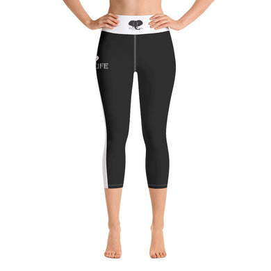 Tru Zen (Black/White) ~ Yoga Capri Leggings - Tru Zen Wear